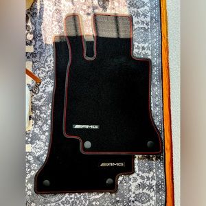 Genuine Mercedes AMG C-CLASS W205 Velour Floor Mats Red Cut C205 Coupe Cabrio
